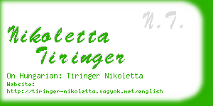 nikoletta tiringer business card